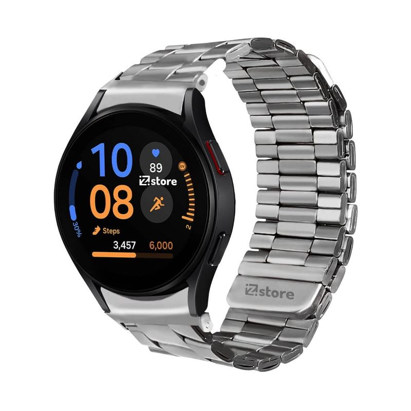 GENERICO - Correa de Metal Para Samsung Galaxy Watch FE Magnética Silver