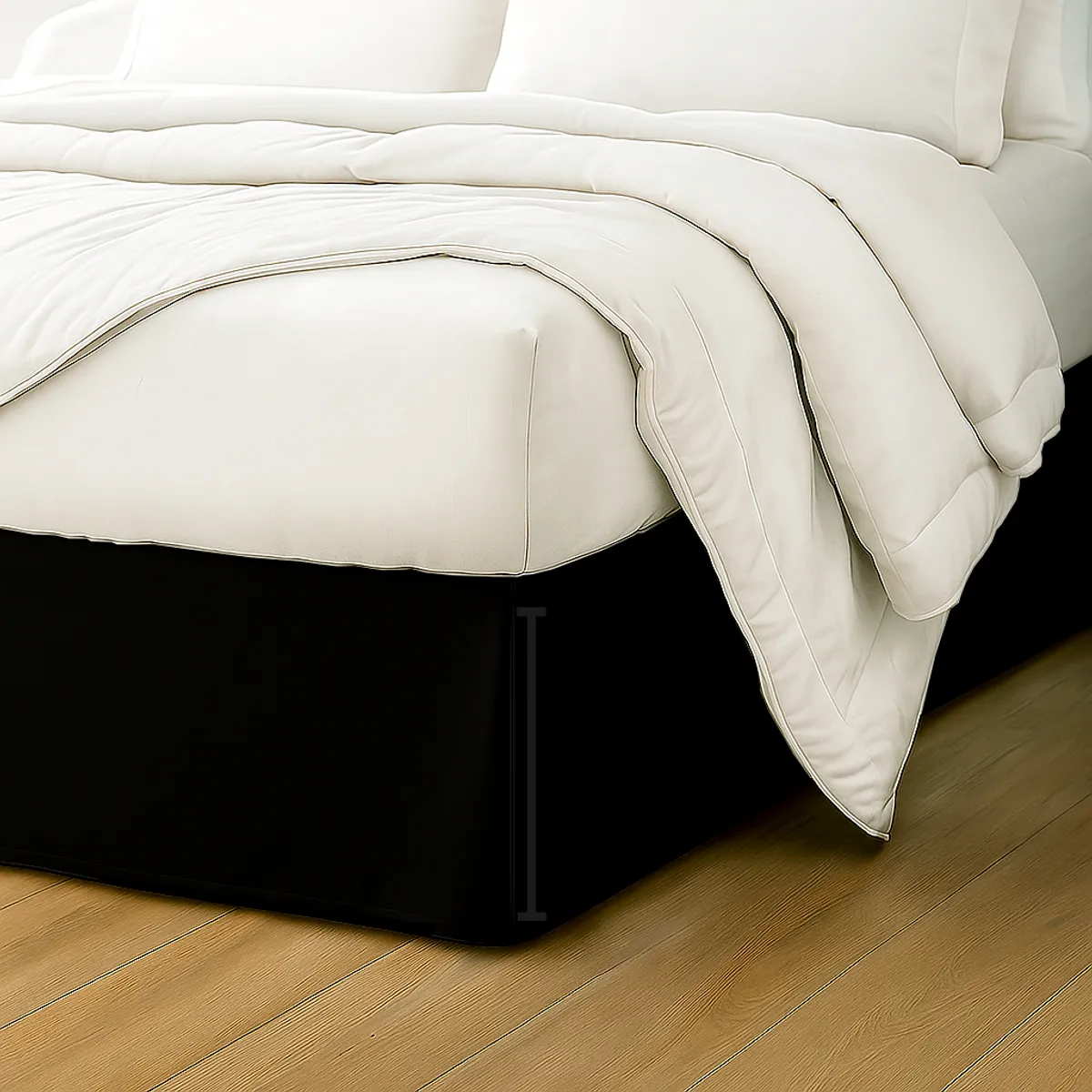 GENERICO - FALDON DE TARIMA 1.5 PLAZA MINIMAL MICROFIBRA NEGRO 30CM