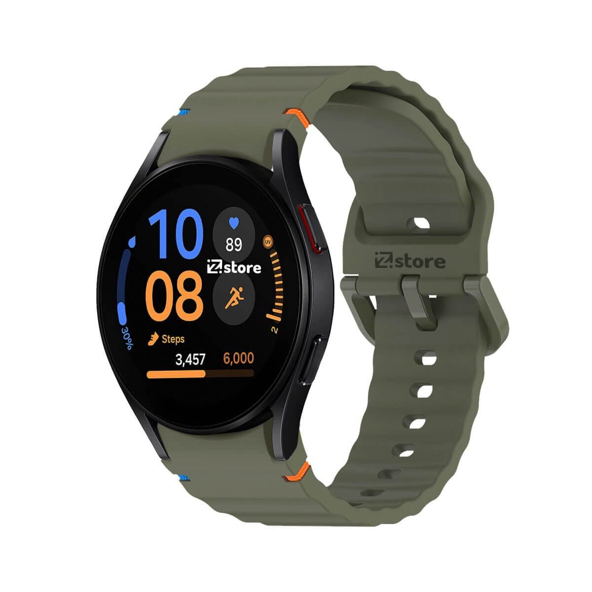 GENERICO - Correa Silicona Para Samsung Galaxy Watch FE Liner Verde militar