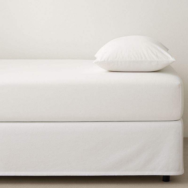 GENERICO - FALDON DE TARIMA 1.5 PLAZA MINIMAL MICROFIBRA BLANCO 35CM