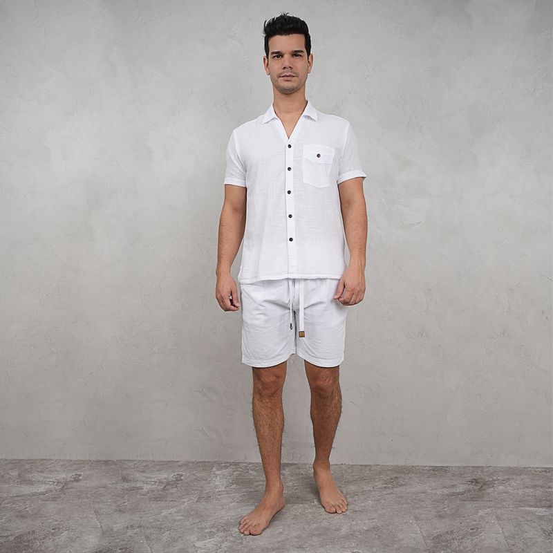 FORBER - Camisa Blanca Manga Corta Hombre