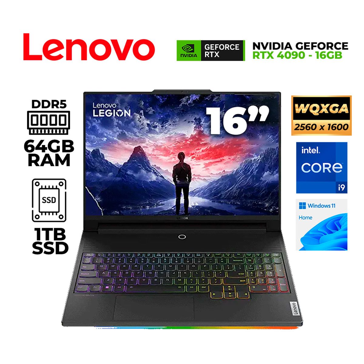 LENOVO - NOTEBOOK LENOVO LEGION 9 16IRX9 16" MINI LED CORE I9-14900 64GB DDR5-5600MHZ