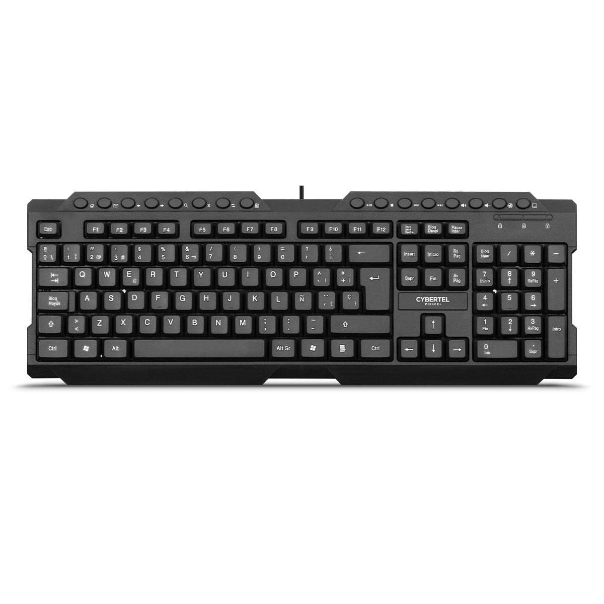 CYBERTEL - Teclado Oficina Multimedia Waterproof Cybertel Prince CYB K212+