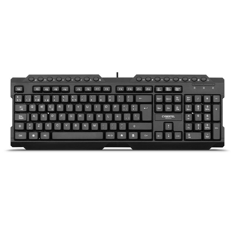 CYBERTEL - Teclado Oficina Multimedia Waterproof Cybertel Prince CYB K212+