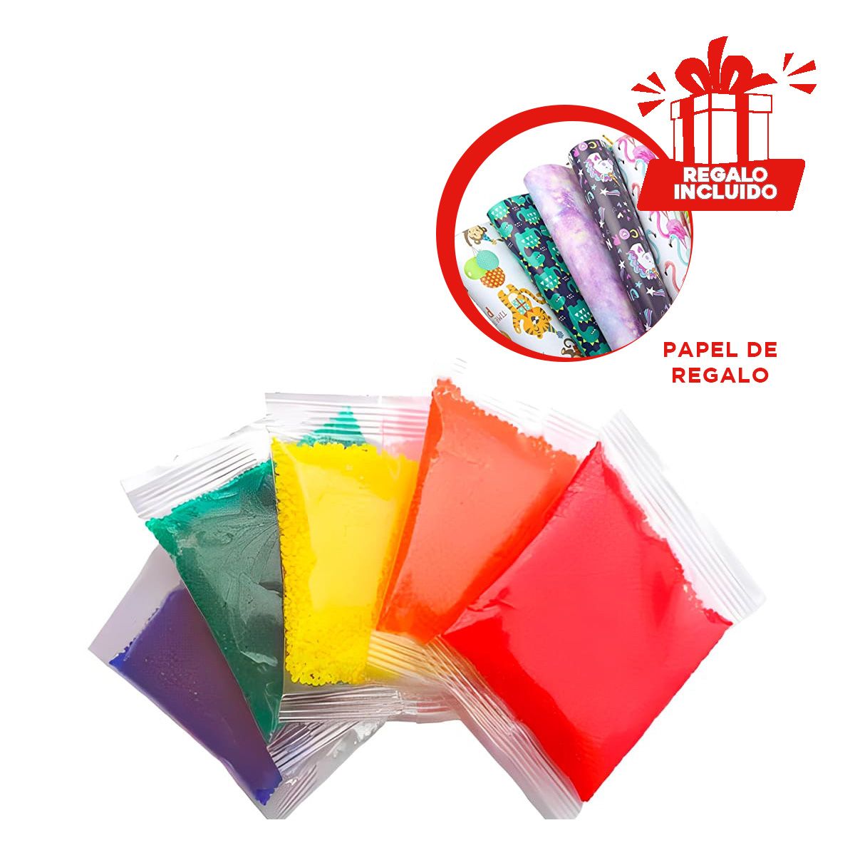 GENERICO - Bolsa Clasica 5k Bolitas Multicolor Y+Papel de Regalo