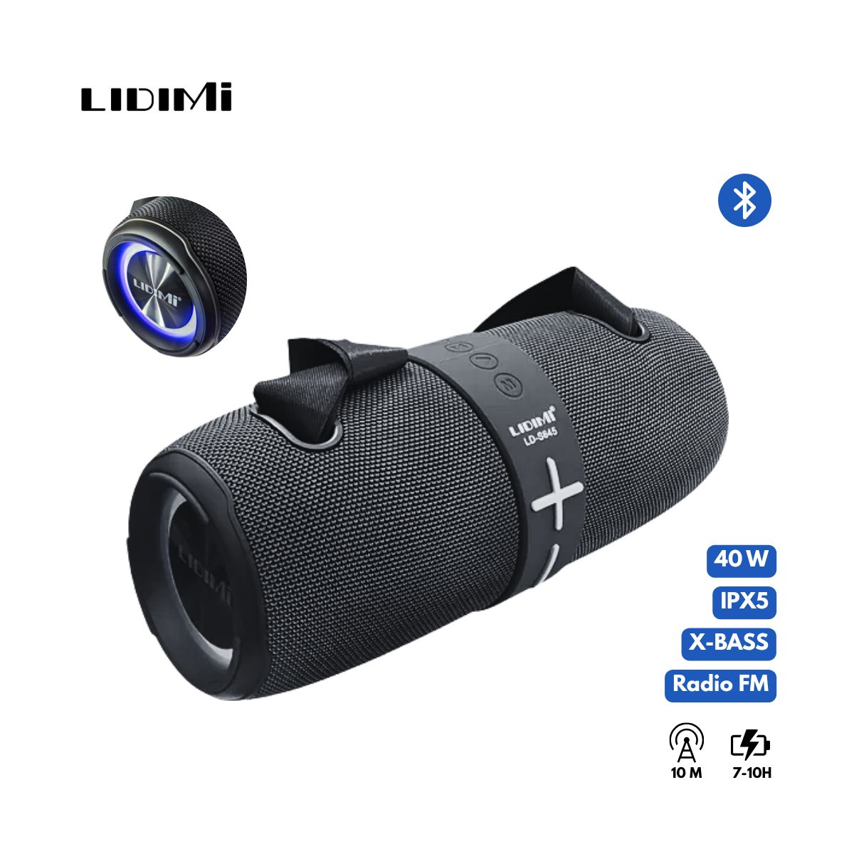 LIDIMI - Parlante Bluetooth Portátil Lidimi 40W LD-S645 X-Bass