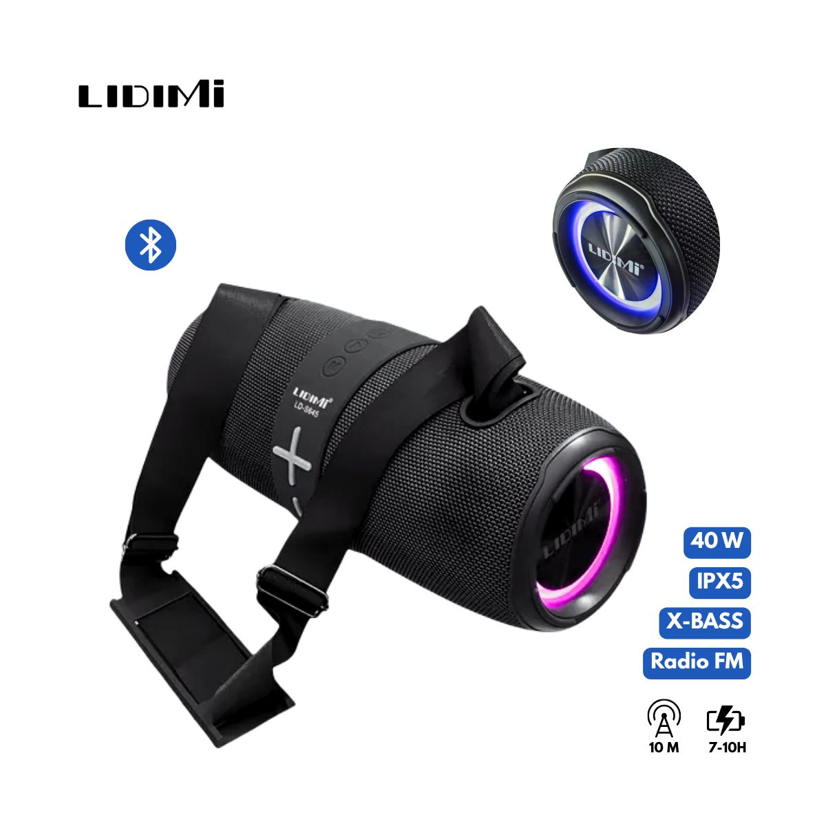 LIDIMI - Parlante Bluetooth Portátil Lidimi 40W LD-S645