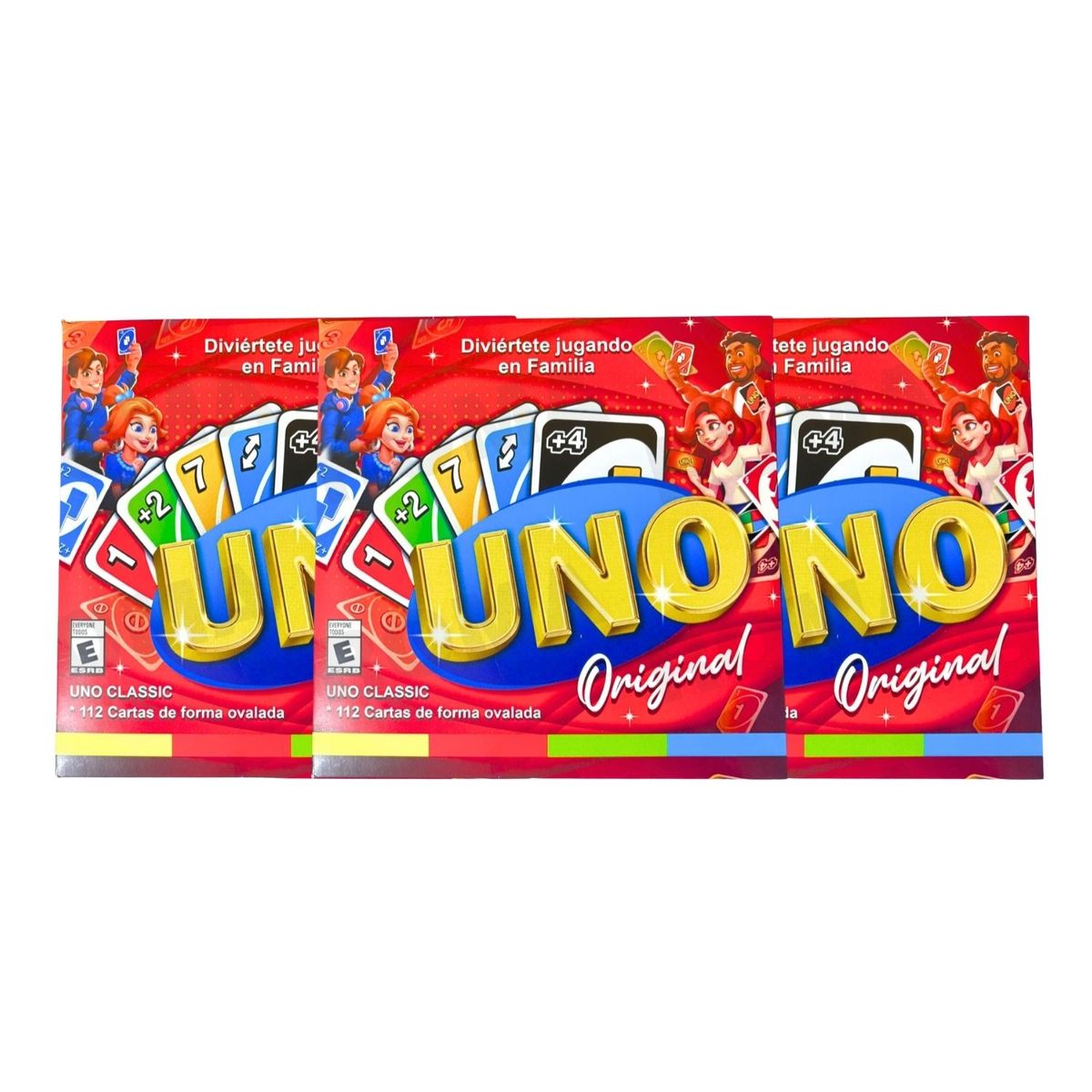 GENERICO - PACK 3 UNO  VERSIÓN CLÁSICA JUEGO DE CARTAS