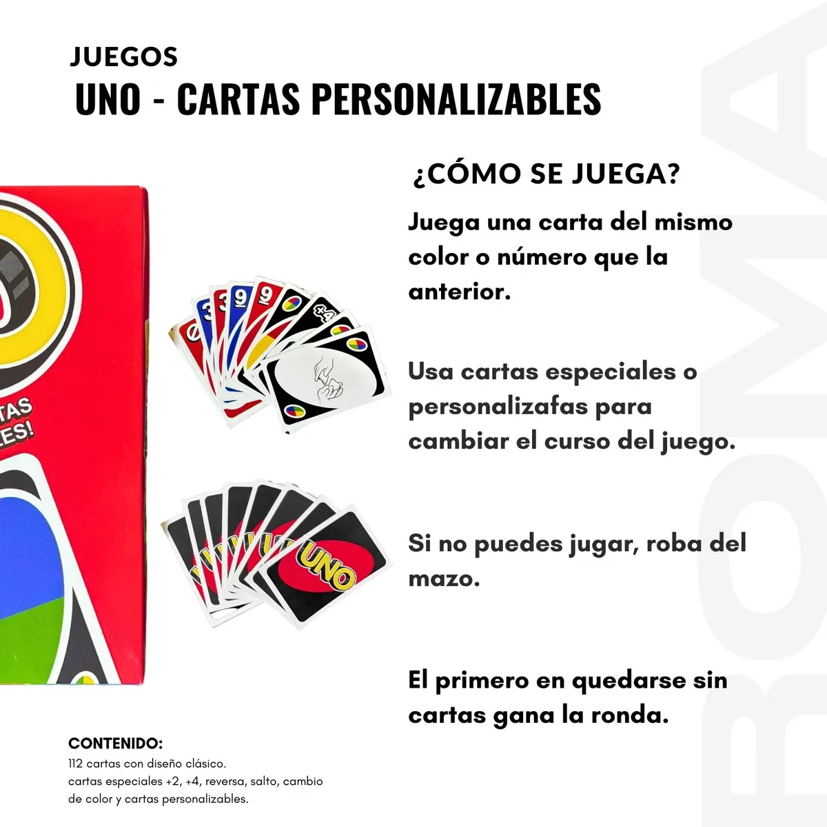 GENERICO - UNO  CARTAS PERSONALIZABLES JUEGO DE CARTAS