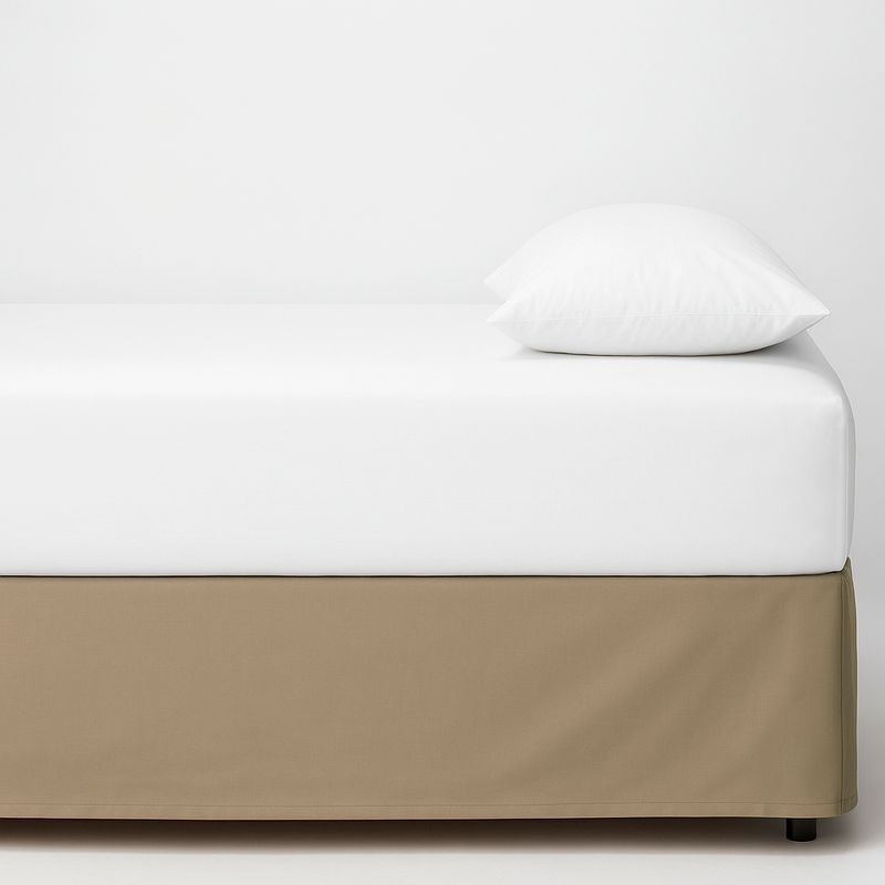 GENERICO - FALDON DE TARIMA QUEEN 152CM x 203CM MINIMAL MICROFIBRA BEIGE 30CM