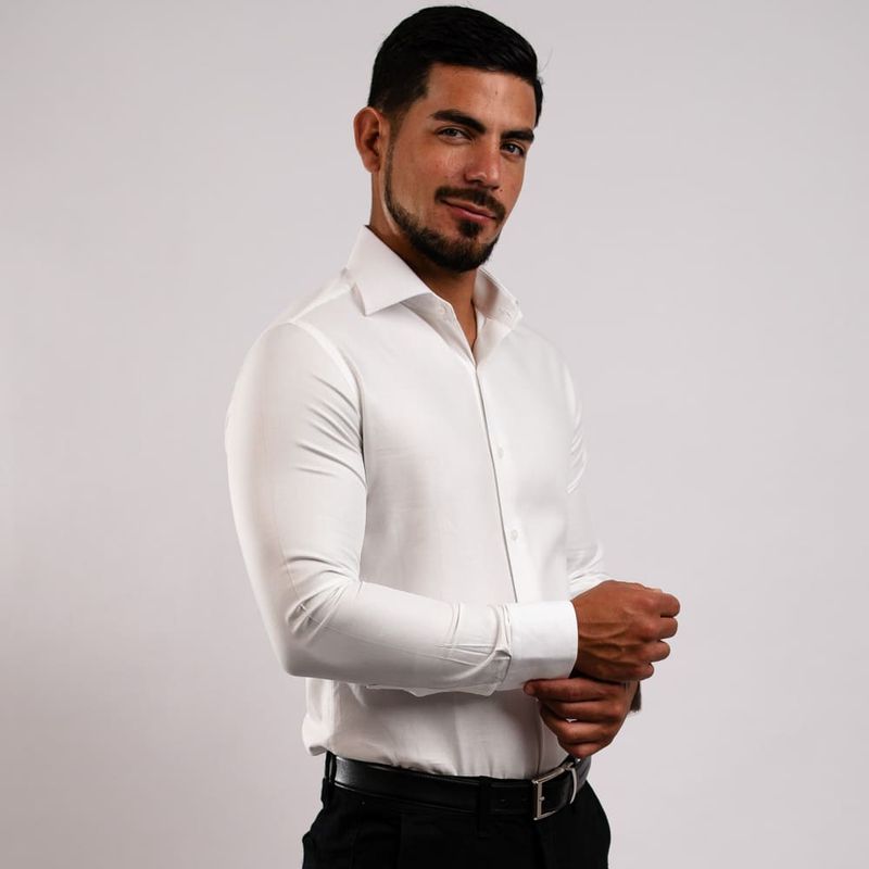 BARBADENS - Camisa de Vestir Algodón Pima Slim Fit Barbadens Hombre