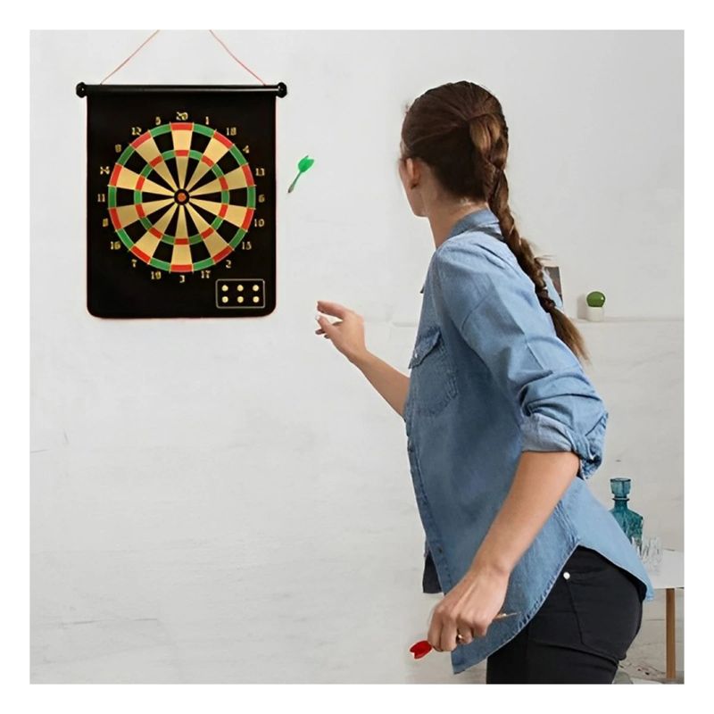 GENERICO - Pack4 Tablero Tiro Blanco 6 Dardos Tela Y+Regalo Agendita