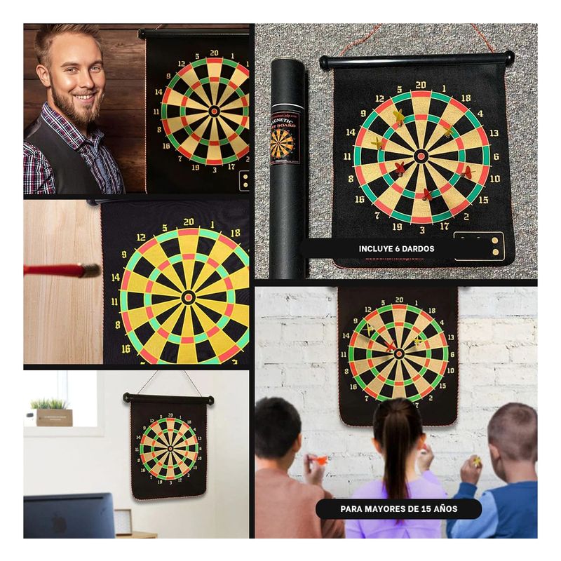 GENERICO - Pack6 Set para Lanzar Dardos Tela Y+Regalo Stickers