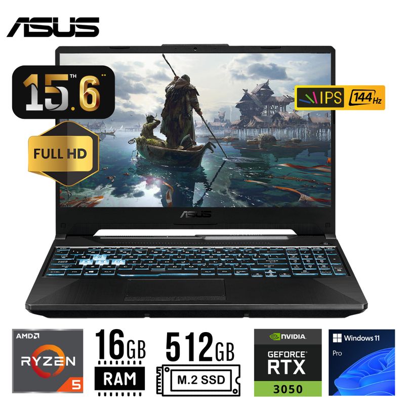 ASUS - LAPTOP ASUS TUF GAMING A15 FA506NCHN016 R5-7535HS RAM 16GB SSD 512GB RTX 3050 4GB 15.6" IPS WIN 11