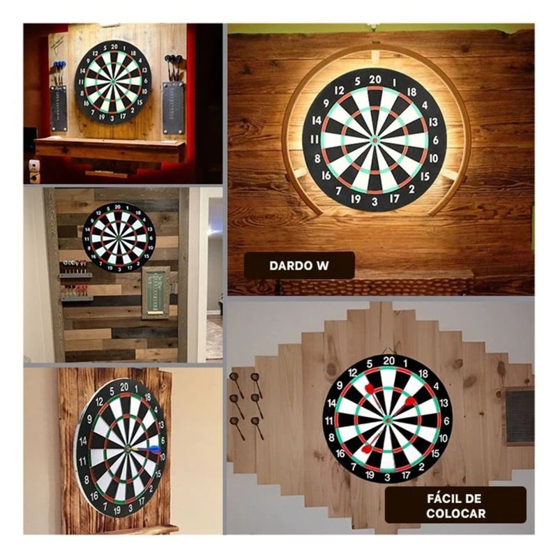 GENERICO - Pack6 Tablero con Dardos Circular Y+Banderitas Adhesivas