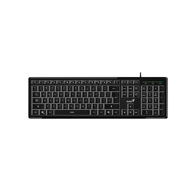 GENIUS - Teclado Genius Slimstar 820 Retroiluminado Con Cable AI Sp Negro