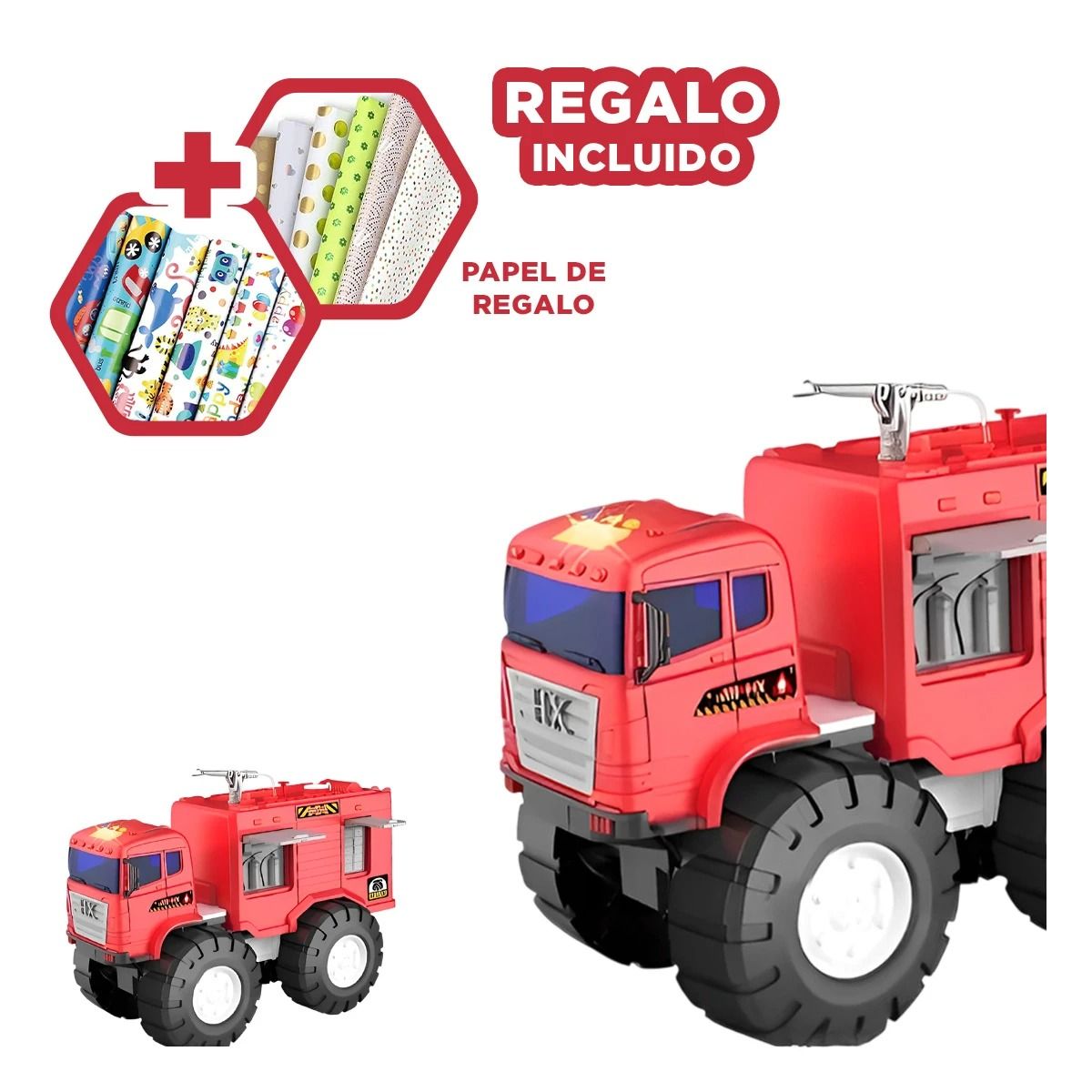 GENERICO - Carro Didactico para Niño de Color Rojo Y+Papel de Regalo
