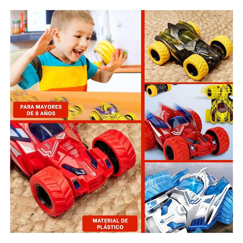 GENERICO - Pack6 Coches de Acrobacias para Niños Y+Regalo Agendita