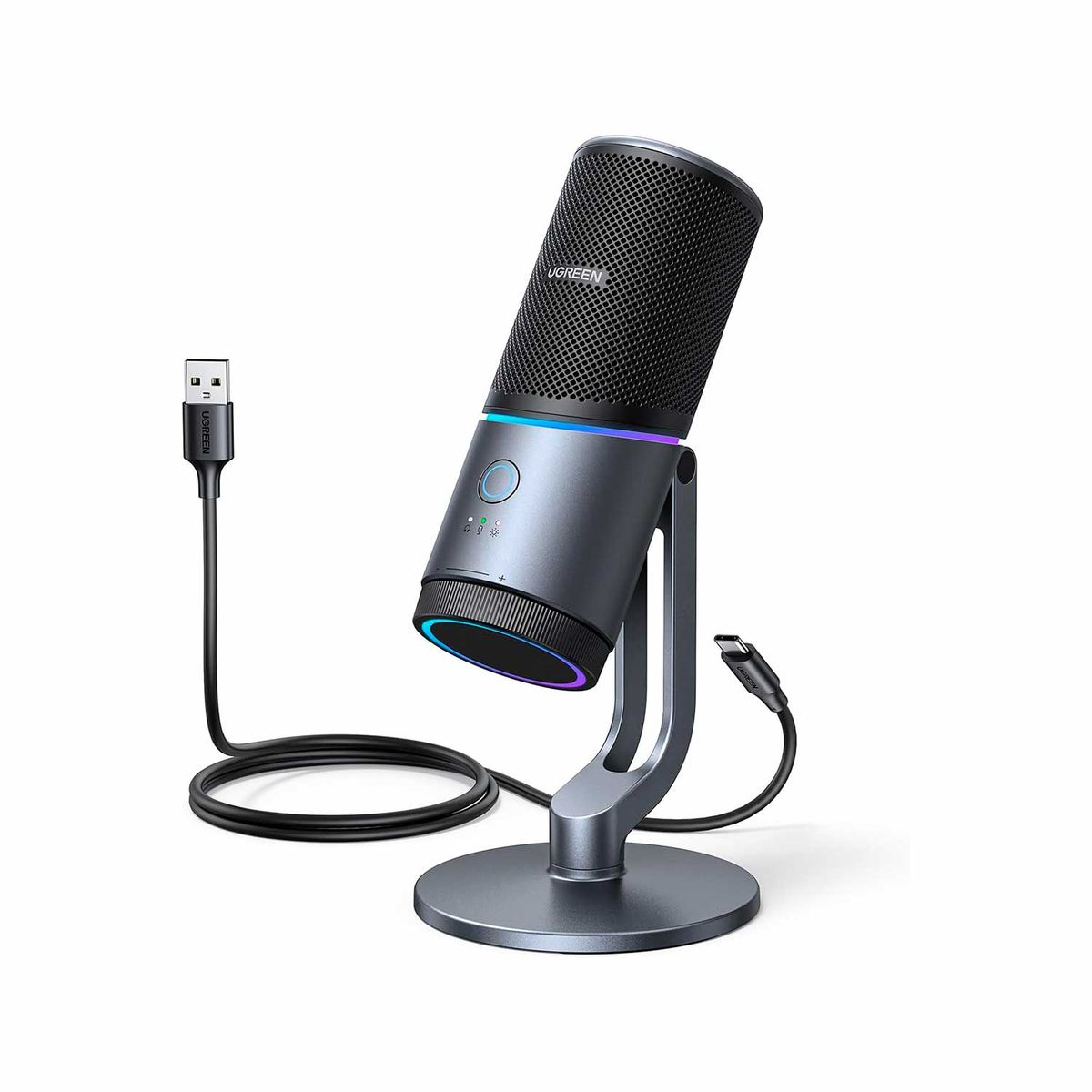 UGREEN - Ugreen Microfono USB RGB boton de silencio 24bit96kHz CM769 - 35629