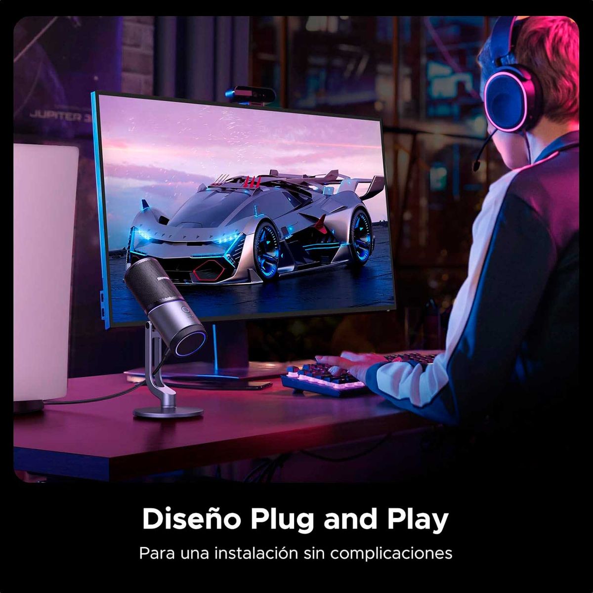 UGREEN - Ugreen Microfono USB RGB boton de silencio 24bit96kHz CM769 - 35629