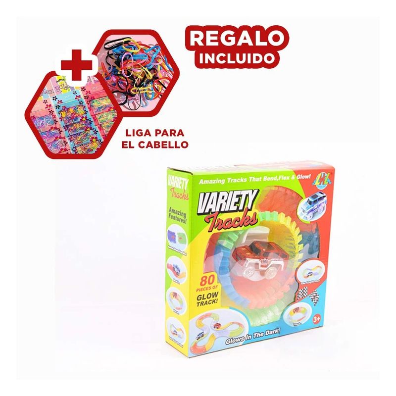 GENERICO - Carretera Infantil en Tono Multicolor Y+Ligas de Regalo