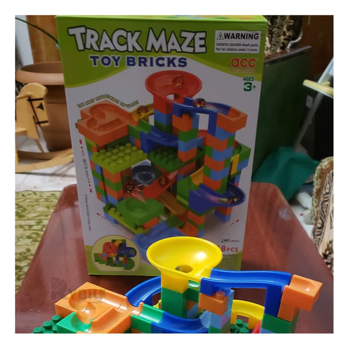 GENERICO - Pack4 Pista para Canicas con Giros Y+Banderitas Adhesivas