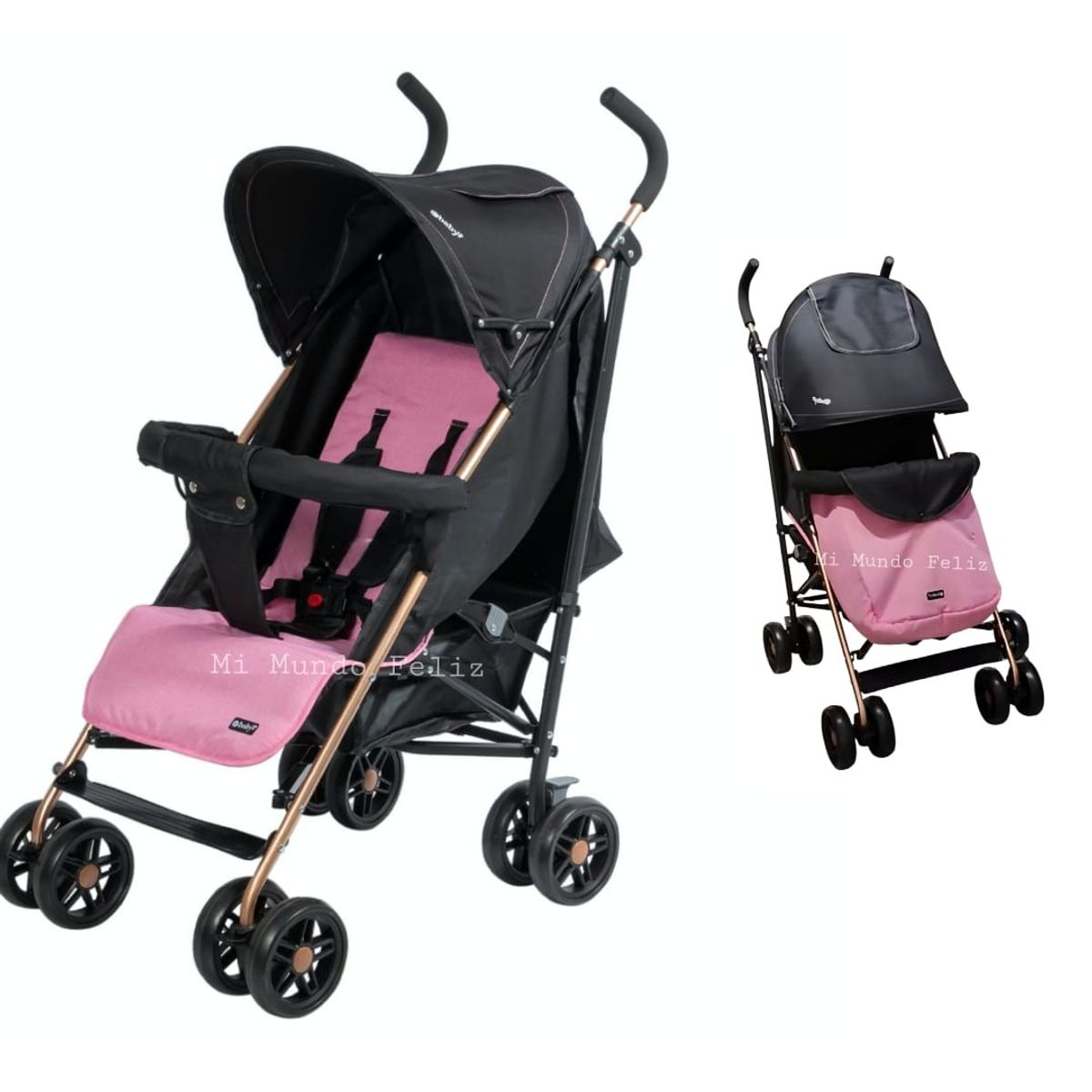 EBABY - Coche Baston para Bebe Reforzado Ebaby Rosa