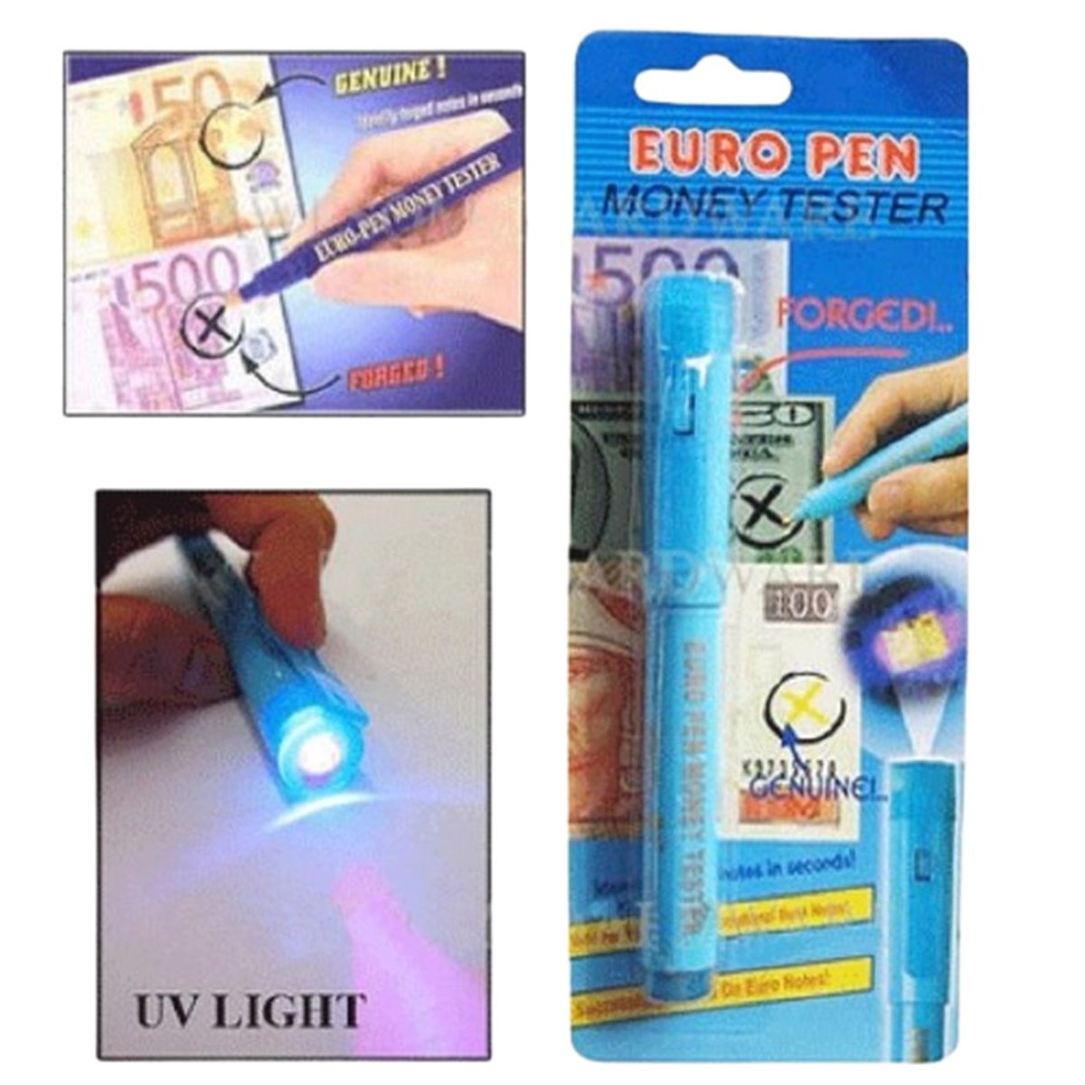 GENERICO - Plumon Con Luz Uv Detector De Billetes Falsos