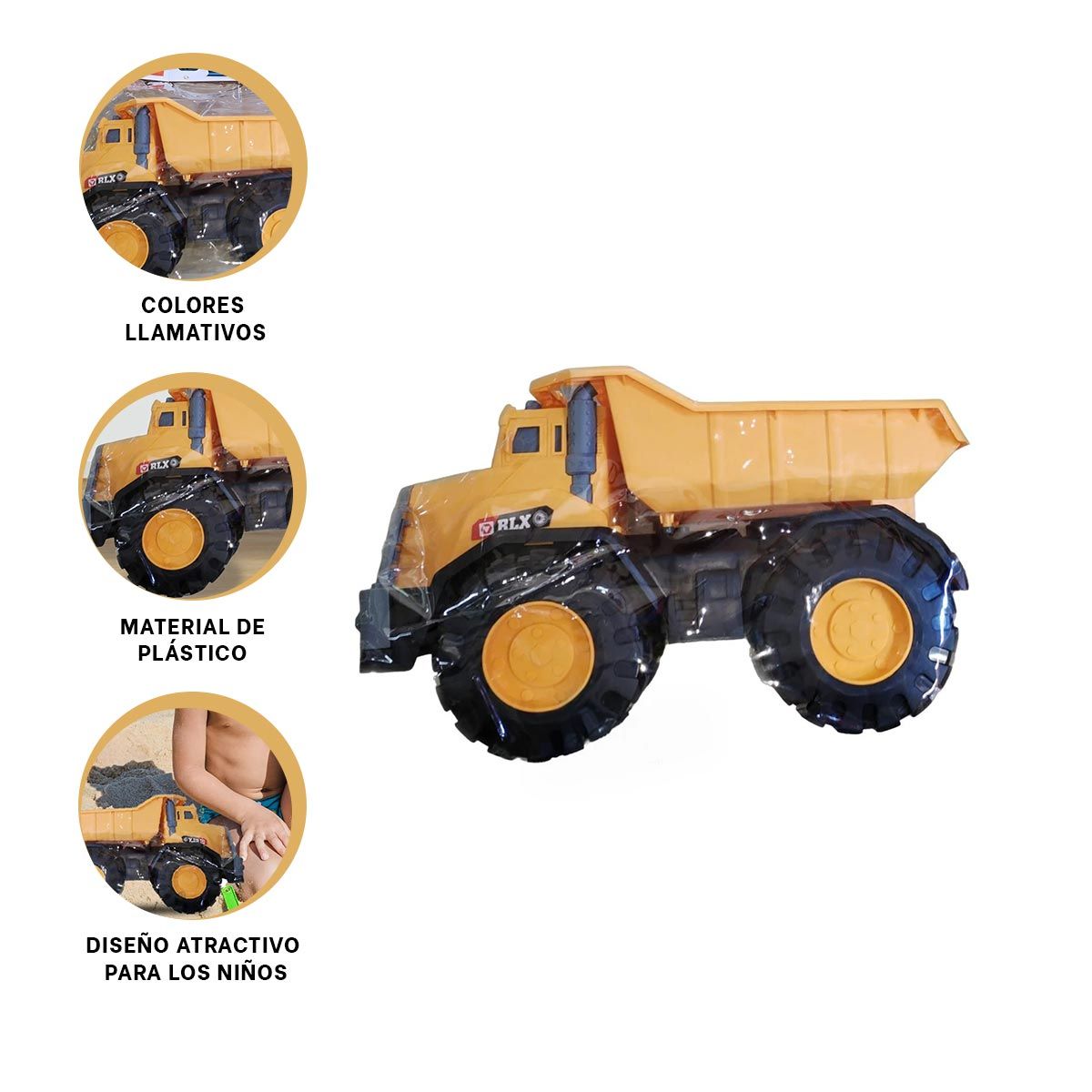 GENERICO - Pack12 Carro Truck Volquete para Niños en Color Amarillo