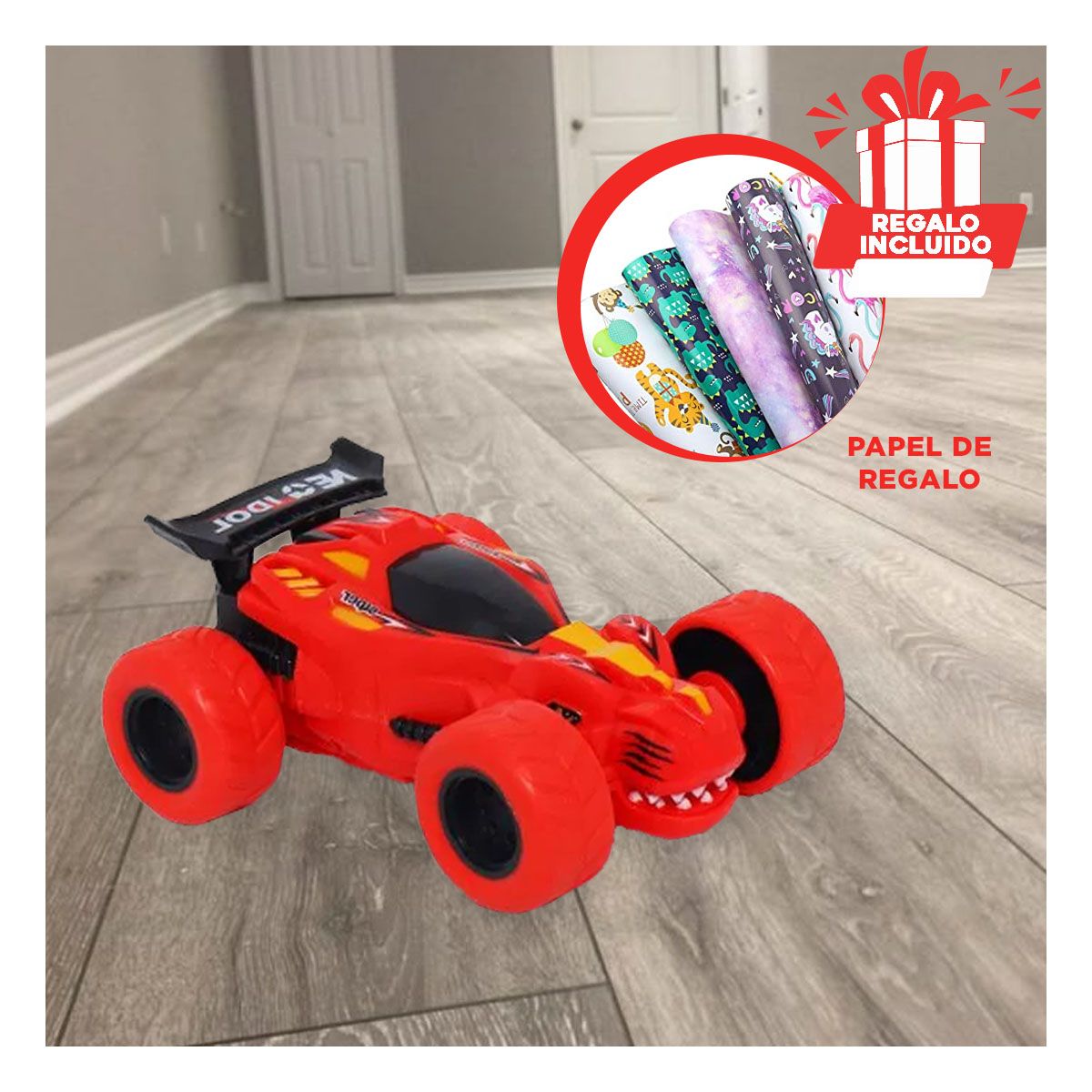 GENERICO - Carro Moderno Todo Terreno de Color Rojo Y+Papel de Regalo