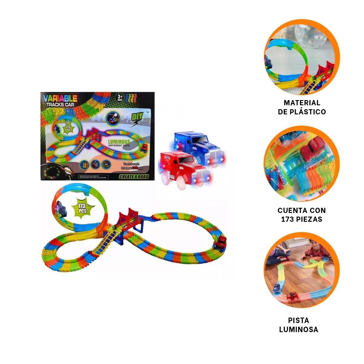 GENERICO - Pack2 Carretera de Auto y Mini Carro Y+Ligas de Regalo