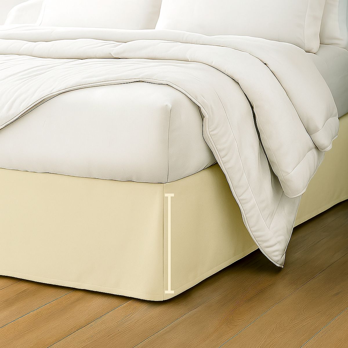 GENERICO - FALDON DE TARIMA QUEEN 152CM x 203CM MINIMAL MICROFIBRA PERLA 35CM