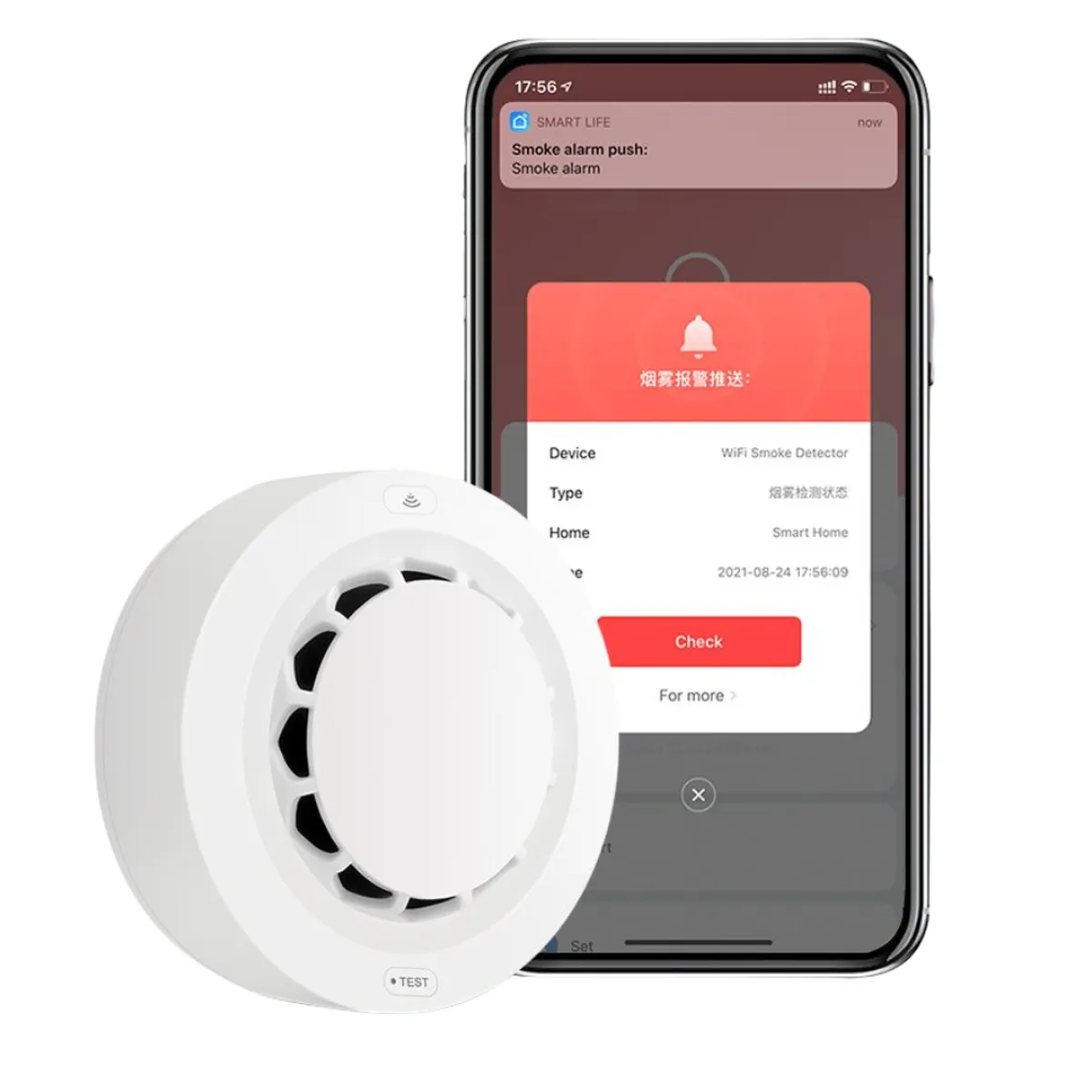 NGTECO - DETECTOR DE HUMO WIFI  20 MTS - MONTAJE EN TECHO - PN IINTERNAL NG-SD10