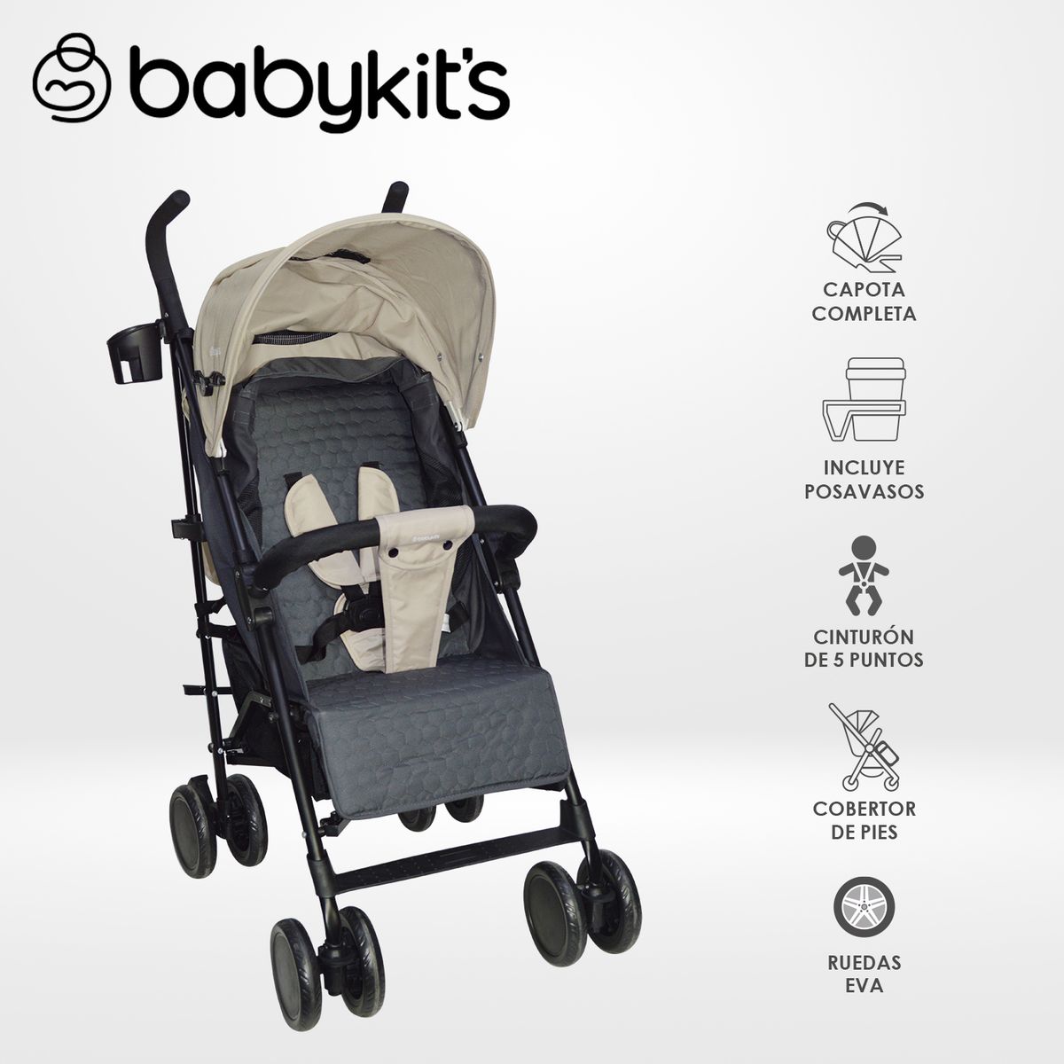 BABY KITS - Coche Bastón Krhonos Beige
