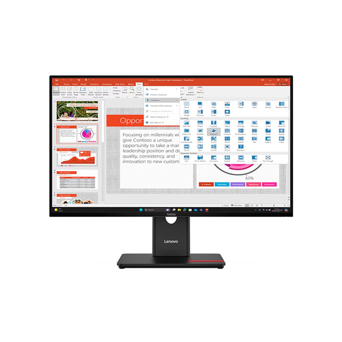 LENOVO - MONITOR T27-40 LENOVO THINKVISION 27 WLED 120HZ 4MS FHD IPS HDMI DPVGA