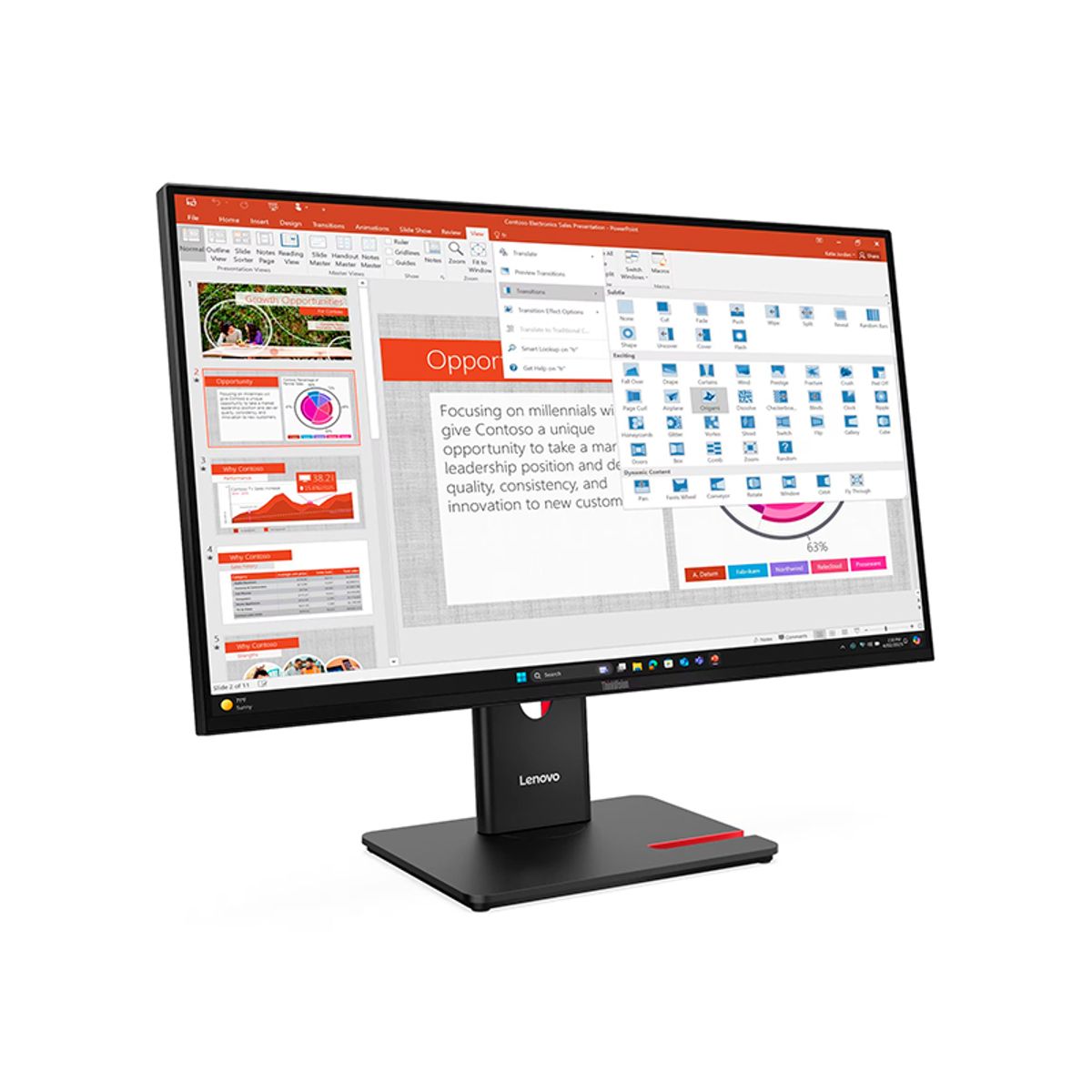 LENOVO - MONITOR T27-40 LENOVO THINKVISION 27 WLED 120HZ 4MS FHD IPS HDMI DPVGA