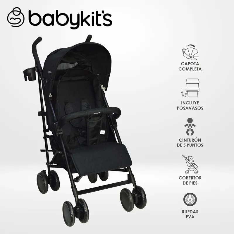 BABY KITS - Coche Bastón Krhonos Negro