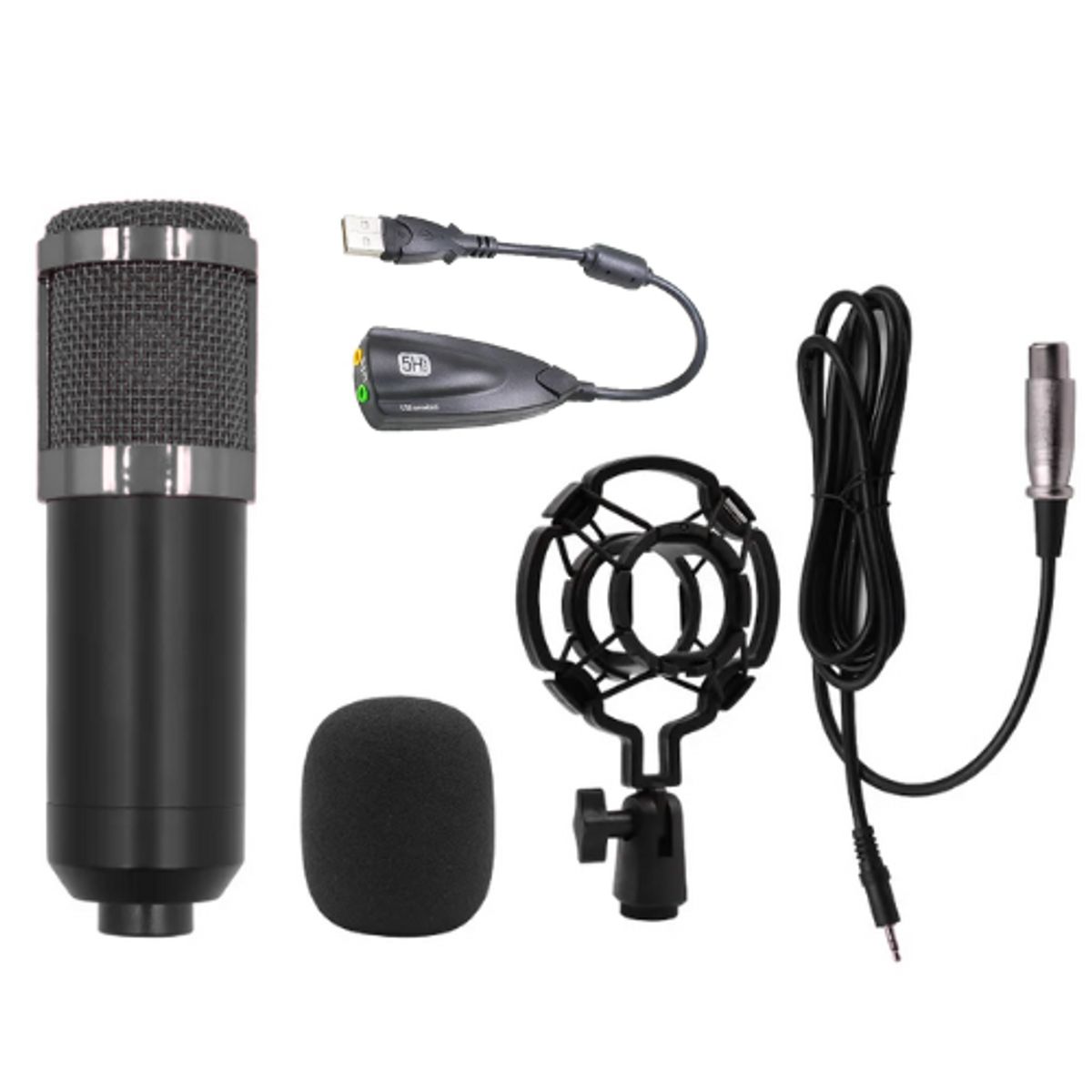 SEISA - Kit Micrófono Condensador Profesional Brazo Soporte Antipop BM800TZ