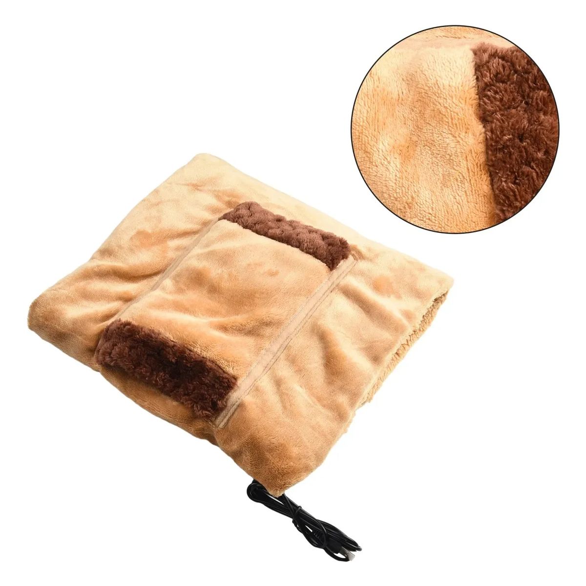 GENERICO - MANTA DE CALEFACCIÓN ELÉCTRICA MULTIFUNCIÓN USB CAMELLO