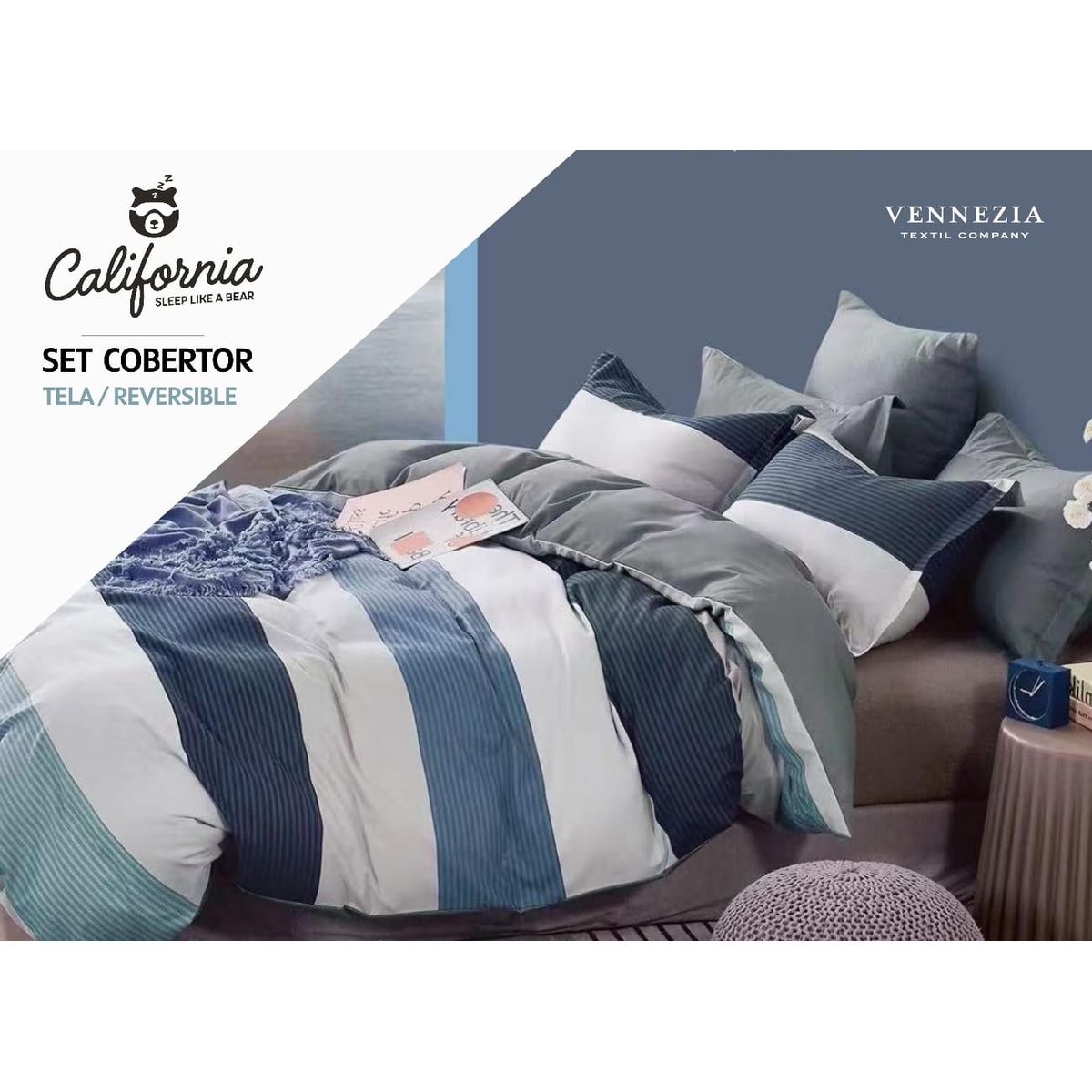 VENEZIA - Set de Edredón QUEEN de 5 pz 100% Calidad