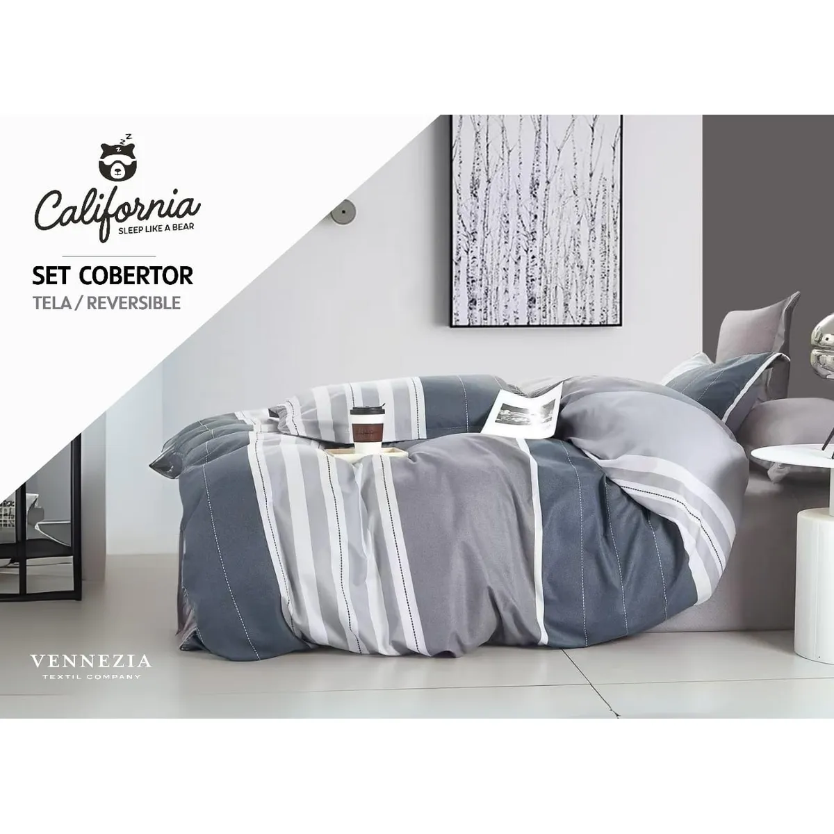 VENEZIA - Set de Edredón QUEEN de 5 pz 100% Calidad