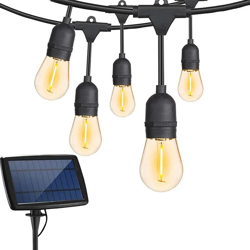GENERICO - Luz solar luces colgantes guirnalda 10 metros 20 focos para exterior terraza waterproof IP65