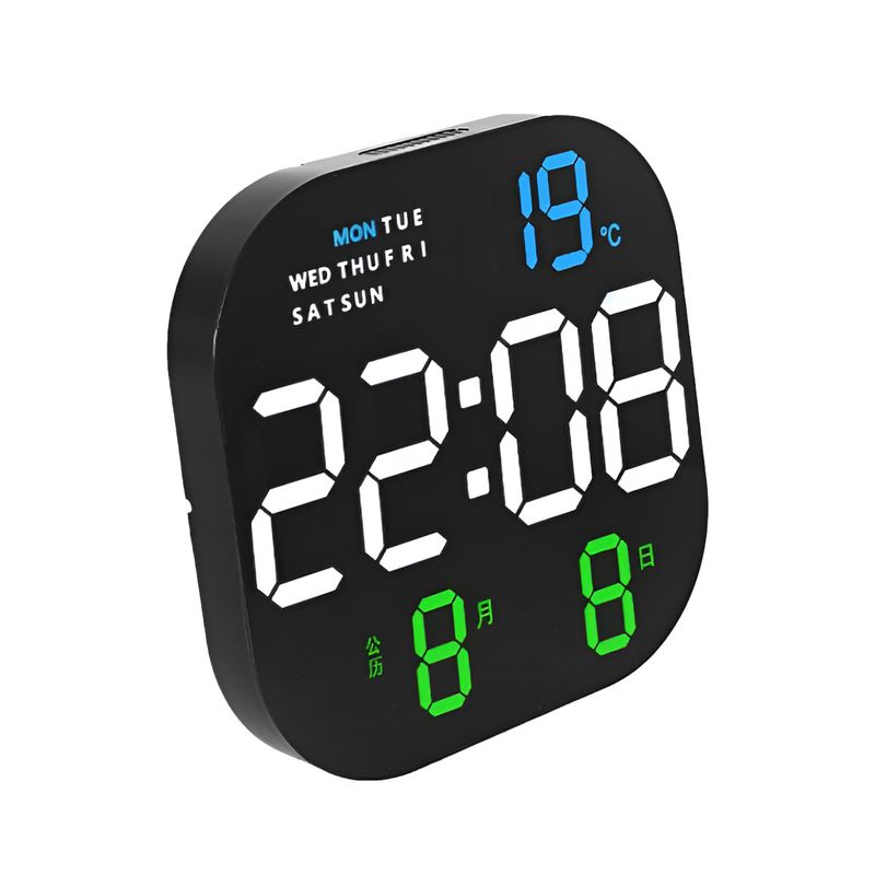 GENERICO - Pack2 Reloj Digital de Pared de 228x228cm en Negro