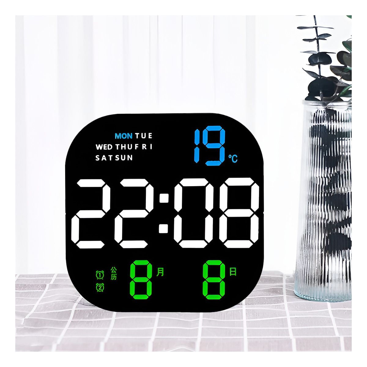 GENERICO - Pack4 Cronometro con Hora en Color Negro Y+Regalo Stickers