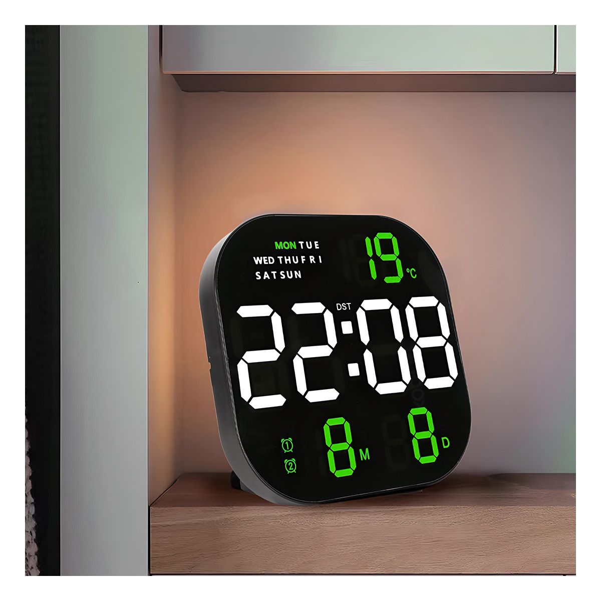 GENERICO - Pack4 Cronometro Moderno de Pared en Negro Y+Papel de Regalo