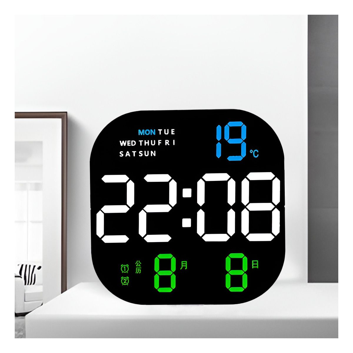 GENERICO - Pack6 Timer con Hora y Numeros Grandes en Color Negro