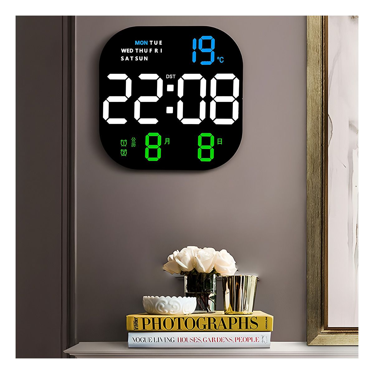 GENERICO - Pack6 Timer Moderno de Pared en Negro Y+Papel de Regalo