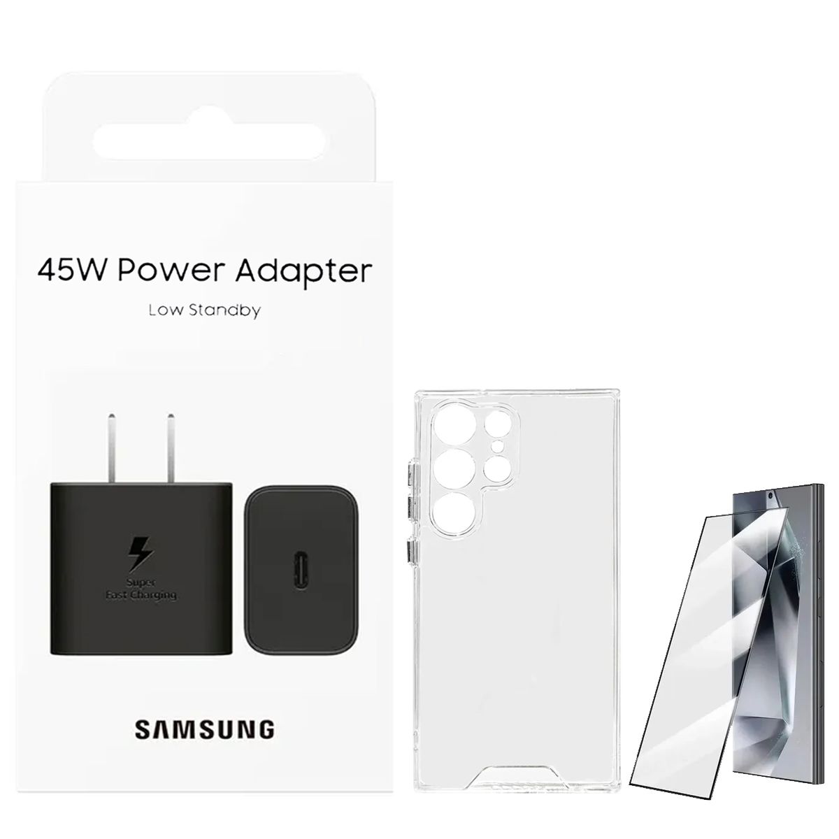 SAMSUNG - Adaptador Samsung 45w + Case Space Con Vidrio Para S25 Ultra