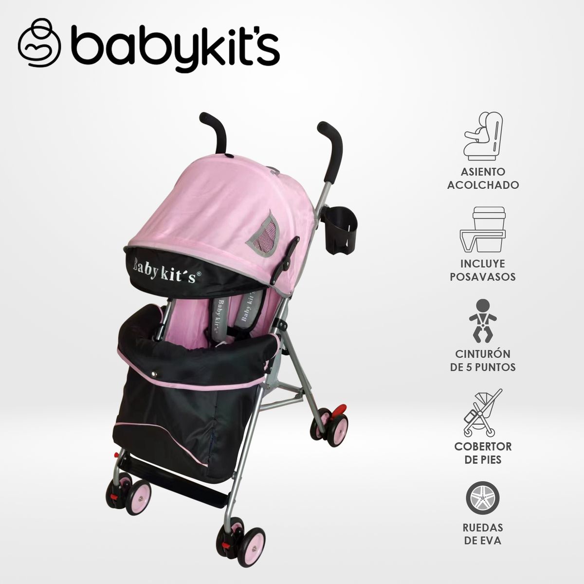 BABY KITS - Coche Bastón Kanso Rosado