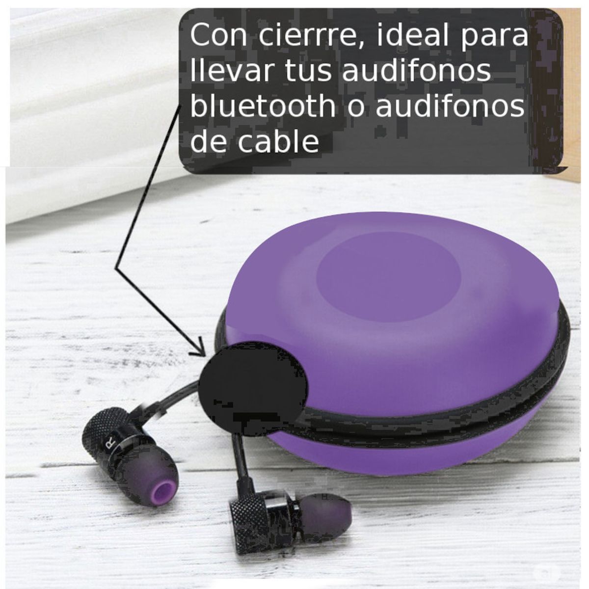 GENERICO - Estuche Porta Audífonos Monedas Tarjeta Memoria SD cable USB